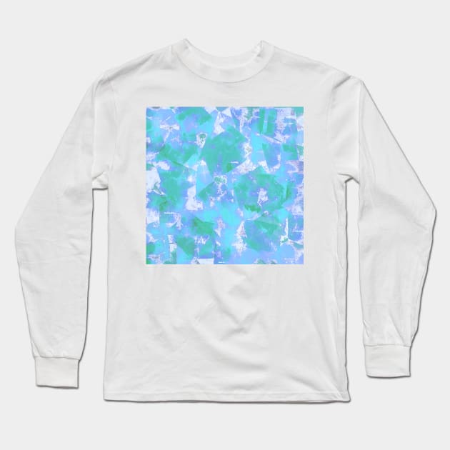 Abstract Swatches in Pastel Blue & Green Long Sleeve T-Shirt by Klssaginaw